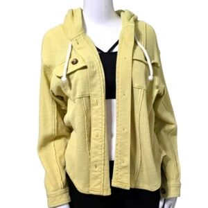 American Eagle Oversized Corduroy Hooded Shirt Jacket